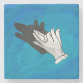 Wolf Shadow op Blue Stenen Onderzetter (Voorkant)