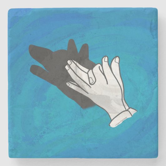 Wolf Shadow op Blue Stenen Onderzetter (Voorkant)