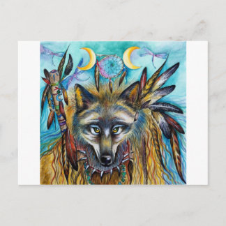 Wolf Shaman Spirit Briefkaart