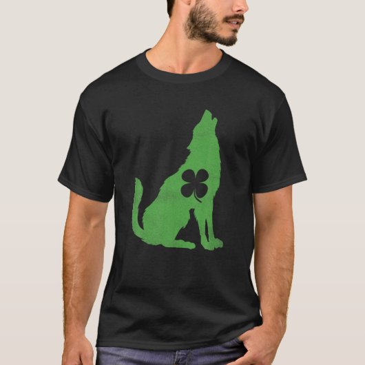 Wolf Shamrock St. Patrick's Day Gift Irish Saint P T-shirt (Voorkant)