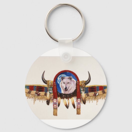 Wolf Shield Native American Sleutelhanger (Voorkant)