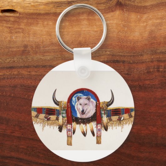 Wolf Shield Native American Sleutelhanger (Voorkant)