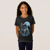 Wolf Shirt, Grijze Wolf Hunting Ground, Icy Moon T-shirt (Voorkant volledig)