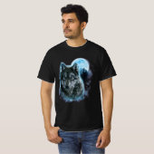 Wolf Shirt, Grijze Wolf Hunting Ground, Icy Moon T-shirt (Voorkant volledig)