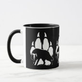 Wolf Silhouet en Voetafdruk Mok (Links)