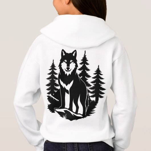 Wolf Silhouet in Bos (Achterkant)