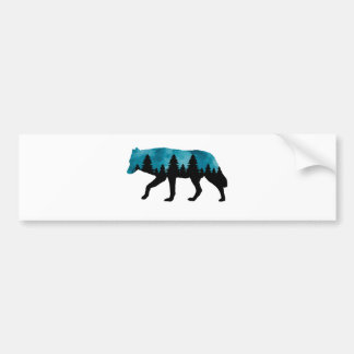 Wolf Silhouet Modern Bumpersticker
