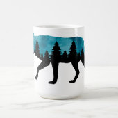 Wolf Silhouet Modern Koffiemok (Center)
