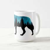 Wolf Silhouet Modern Koffiemok (Voorkant rechts)