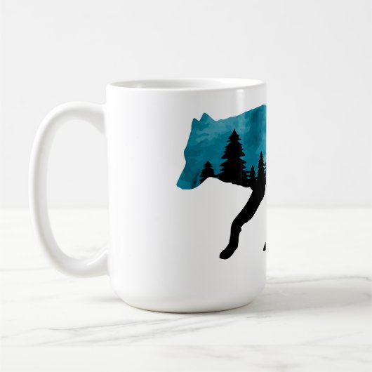 Wolf Silhouet Modern Koffiemok (Links)