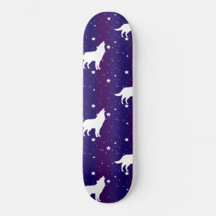 Wolf Silhouet Sterrennacht Sterrenstelsel Liefhebb Persoonlijk Skateboard
