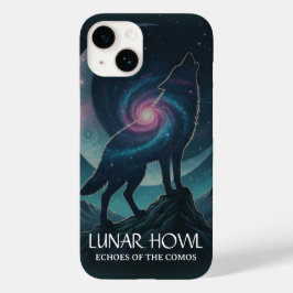 Wolf Silhouet van een sterrenstelsel met Maan en M Case-Mate iPhone 14 Hoesje