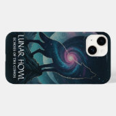 Wolf Silhouet van een sterrenstelsel met Maan en M Case-Mate iPhone Case (Achterkant (horizontaal))