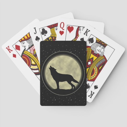 Wolf Silhouette, Bicycle Poker speelkaarten (Achterkant)