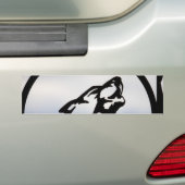Wolf silhouette bumpersticker (Op auto)