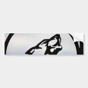 Wolf silhouette bumpersticker