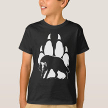 Wolf Silhouette en Footprint T-Shirt