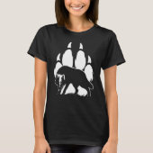 Wolf Silhouette en Footprint T-Shirt (Voorkant)