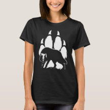 Wolf Silhouette en Footprint T-Shirt