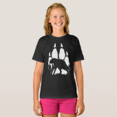 Wolf Silhouette en Footprint T-Shirt (Voorkant volledig)