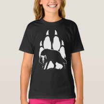 Wolf Silhouette en Footprint T-Shirt
