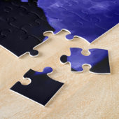 Wolf Silhouette en Full Moon Legpuzzel (Zijkant)