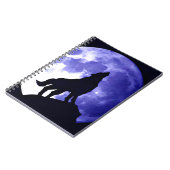 Wolf Silhouette en Full Moon Notitieboek (Linkerzijde)