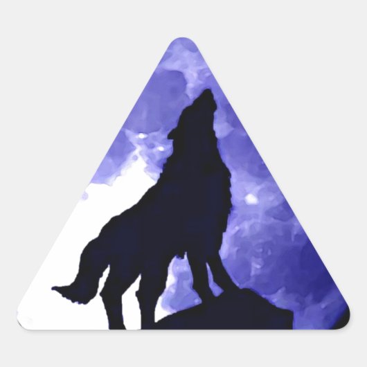 Wolf Silhouette en Full Moon Sticker (Voorkant)