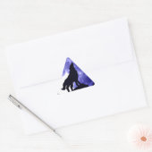 Wolf Silhouette en Full Moon Sticker (Envelop)