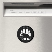 Wolf Silhouette en voetafdruk Magneet (Insitu (Vaatwasser))