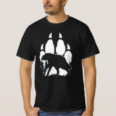 Wolf Silhouette en voetafdruk T-shirt (Voorkant)