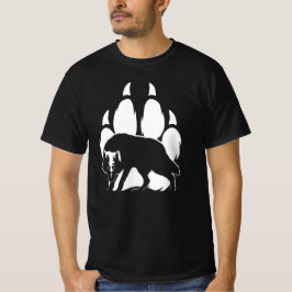 Wolf Silhouette en voetafdruk T-shirt