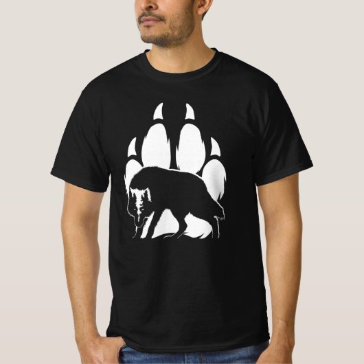 Wolf Silhouette en voetafdruk T-shirt (Voorkant)