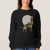 Wolf Silhouette Flower Pattern Dog   Friends Trui (Voorkant)