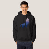Wolf Silhouette Forest Mountain Hoodie (Voorkant volledig)