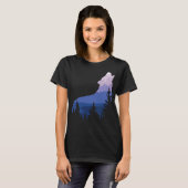 Wolf Silhouette Forest Mountain T-shirt (Voorkant volledig)