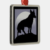 WOLF SILHOUETTE METALEN ORNAMENT (Rechts)