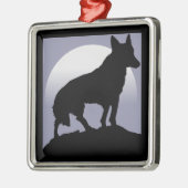 WOLF SILHOUETTE METALEN ORNAMENT (Links)