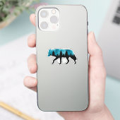Wolf Silhouette Modern Sticker (Telefoon)