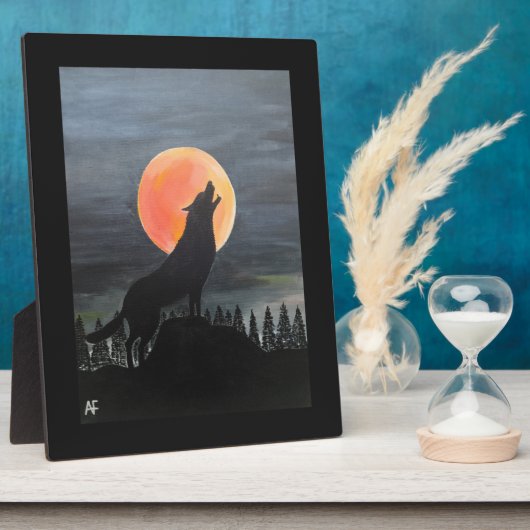 Wolf Silhouette Painting by Alfred Fox Fotoplaat (Zijkant)