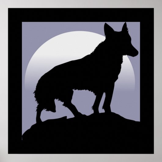 WOLF SILHOUETTE POSTER (Voorkant)