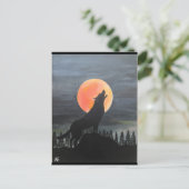 Wolf Silhouette Schilderij van Alfred Fox Collecta Briefkaart (Staand voorkant)