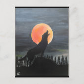 Wolf Silhouette Schilderij van Alfred Fox Collecta Briefkaart (Voorkant)
