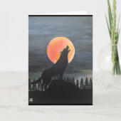 Wolf Silhouette Schilderij van Alfred Fox Kaart (Voorkant)