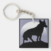 WOLF SILHOUETTE SLEUTELHANGER (Voorkant)