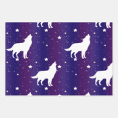 Wolf Silhouette Sterrennacht Galaxy Lover Universe Inpakpapier Vel (Voorkant)