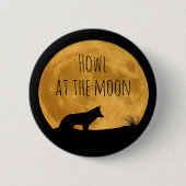 Wolf Silhouetted in Bright Moon Ronde Button 5,7 Cm (Voorkant)