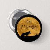 Wolf Silhouetted in Bright Moon Ronde Button 5,7 Cm (Voorkant /achterkant)