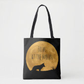 Wolf Silhouetted in Bright Moon  Tote Bag (Voorkant)