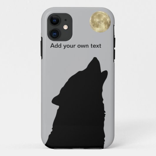 Wolf Sillhoutte met Full Moon iPhone 5 hoesje (Achterkant)